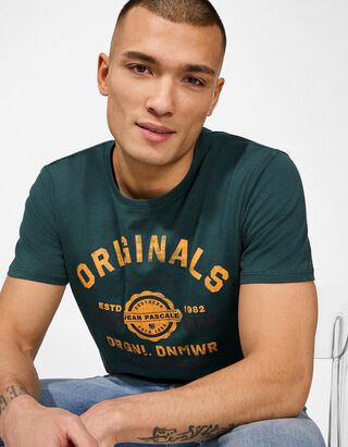 T-Shirt - Print - dunkelgr&uuml;n