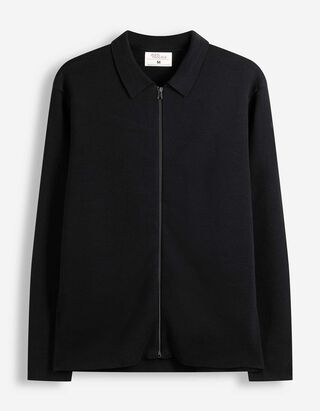 Strickjacke - Rei&szlig;verschluss - Schwarz