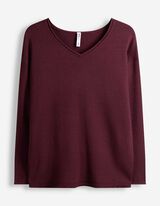 Pullover - V-Ausschnitt - Lila