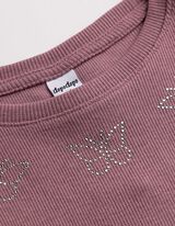 Bluză de corp cu m&acirc;necă lungă - Pietricele decorative - Mov inchis