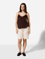 Top - Satin - Dunkelbraun