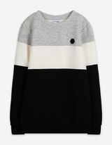 Sweatshirt - Color-Blocking - grau