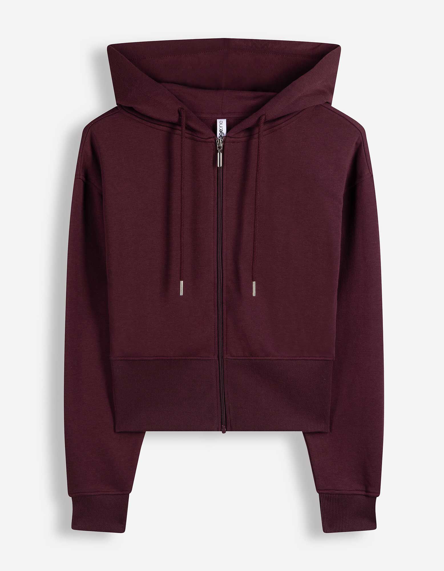 Sweatjacke - Gerippte Abschl&uuml;sse - Lila