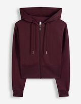 Sweatjacke - Gerippte Abschl&uuml;sse - Lila