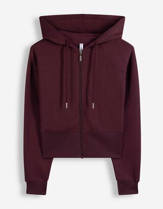 Sweatjacke - Gerippte Abschl&uuml;sse - Lila