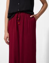 Palazzohose - Elastischer Bund - dunkelrot