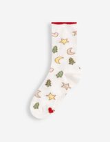 Socken - gemustert - Off-White