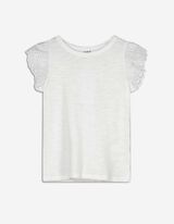 Maglia - Maniche con volant - bianco