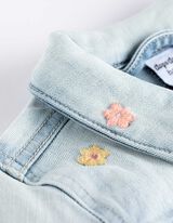 Jachetă din denim - Broderie - Albastru deschis