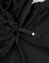 Ilgas kardiganas - Viskozės mišinys - tamsiai pilkas