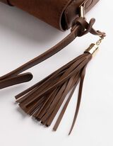 Tasche - Wildlederimitat - dunkelbraun