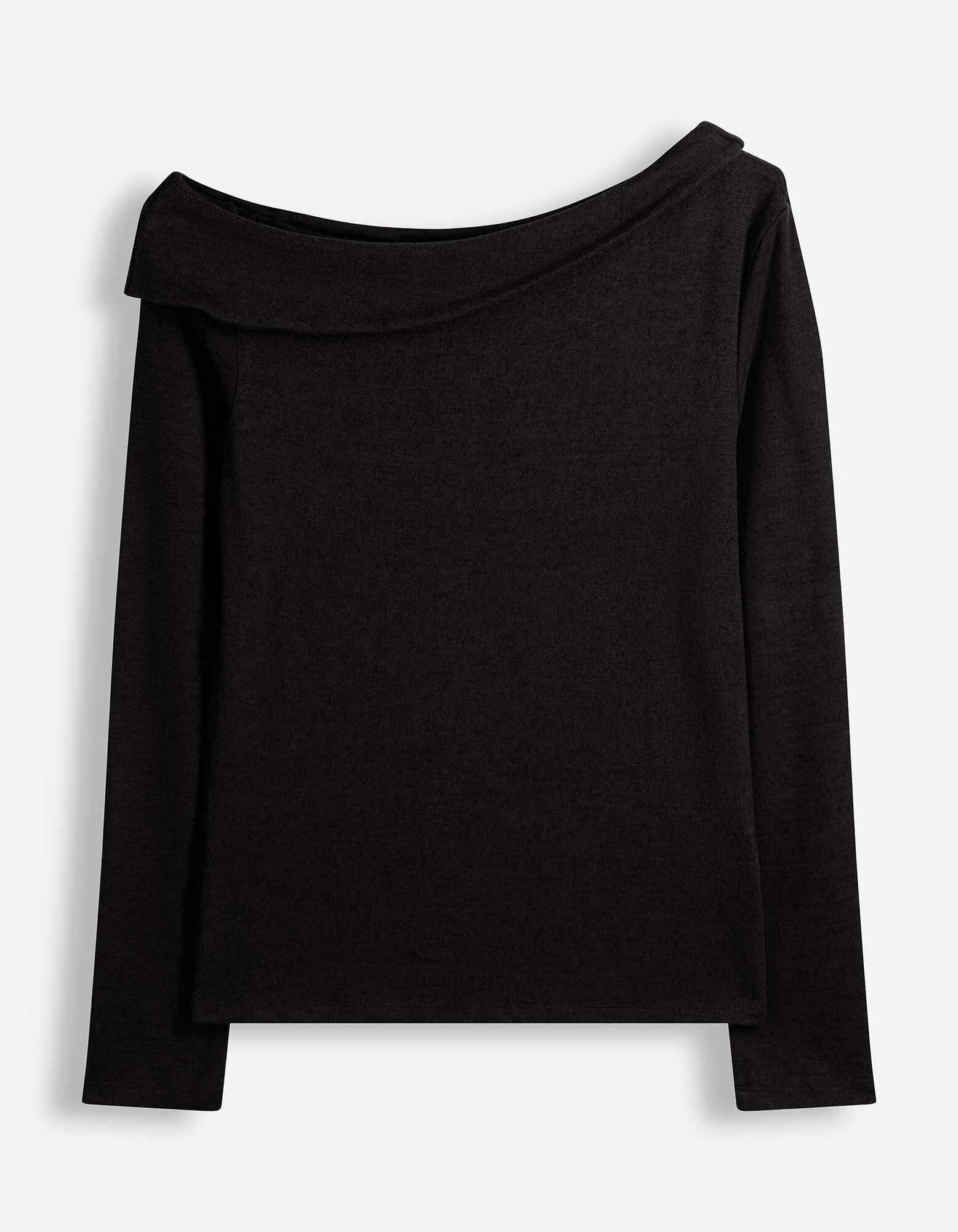 Longsleeve - Off-the-shoulder - Zwart