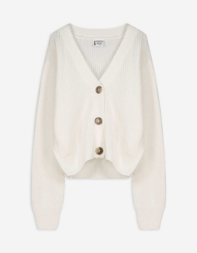 Cardigan - Cropped - weiß