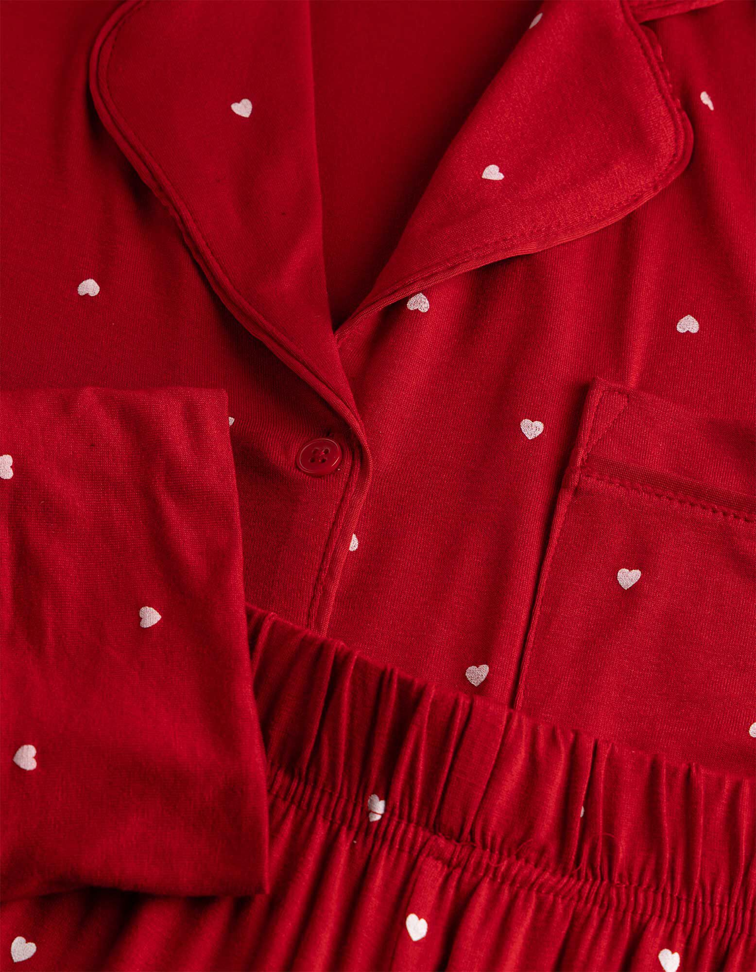 Pyjama Set aus Shirt und Hose - Rot