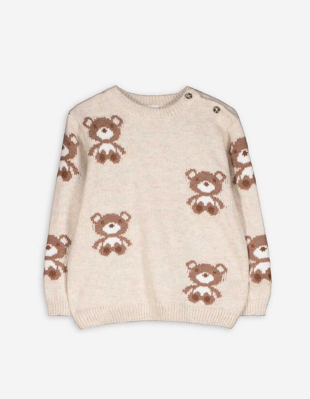 Trui - Print all-over - beige