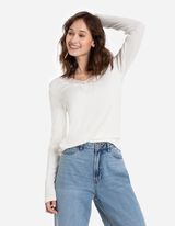 Tričko s dlhými rukávmi - LENZING™ ECOVERO™ - biely