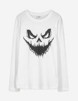 Langarmshirt - Frontprint - weiß