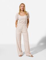 T-Shirt - Lochspitze - Beige