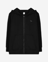 Sweatjacke - einfarbig - schwarz