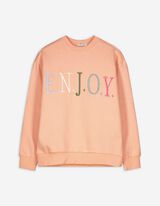 Sweatshirt - Stickerei - hellrot
