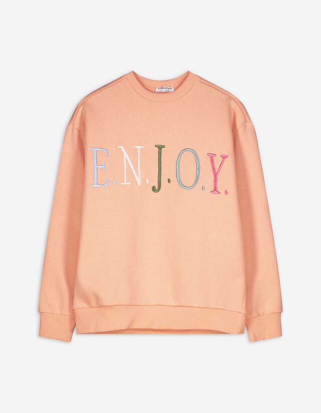 Sweatshirt - Stickerei - hellrot