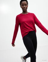 Langarmshirt - Rundhals-Ausschnitt - Orange