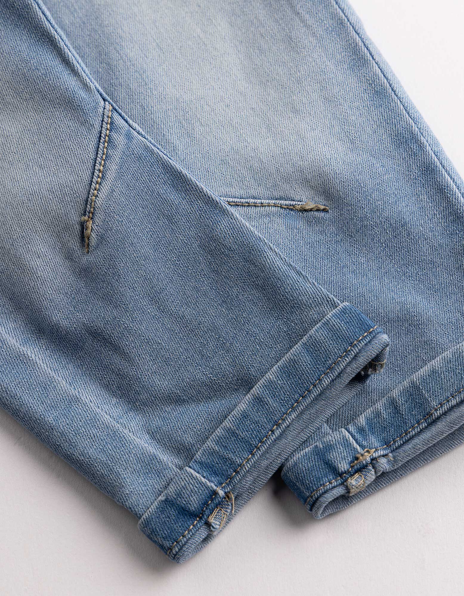 Nohavice s n&aacute;prsenkou - svetlomodr&yacute; denim - Svetlo modr&aacute;