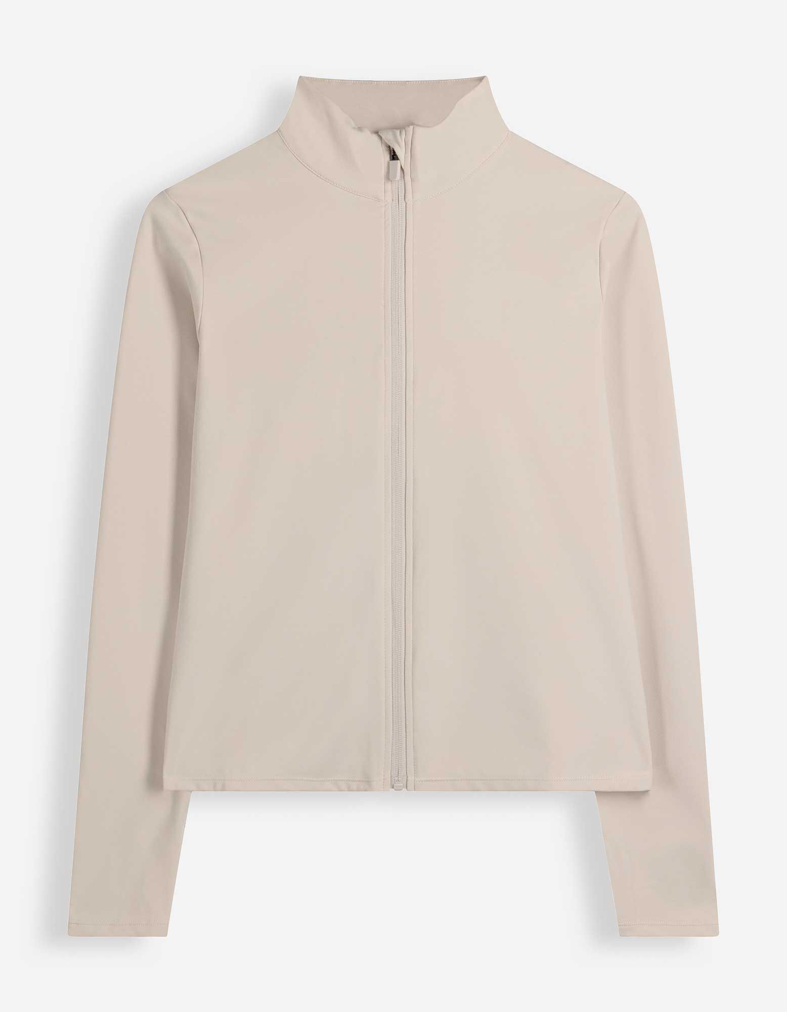 Sweatjacke - Soft-Touch - Beige