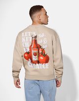 Meleg&iacute;tőfelső - Nyomott minta - b&eacute;zs