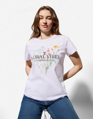 T-shirt - Impression avant - blanc