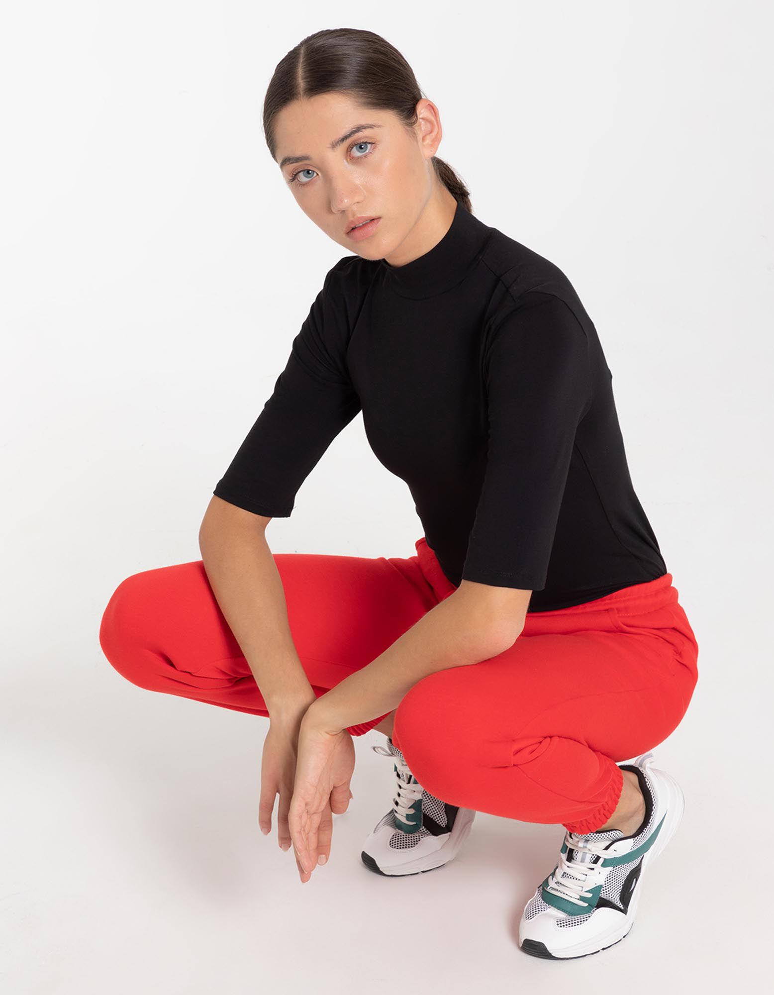 T-shirt - Viscose m&eacute;lang&eacute;e - Noir