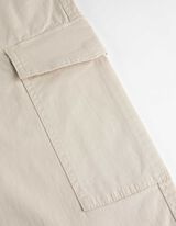 Kelnės su kišenėmis - Medvilnės mišinys - smelio spalvos