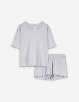 Pyjama set van shirt en broek - Effen - lichtgrijs
