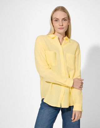Bluse - einfarbig - hellgelb