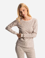 Pyžamový vrchný diel - Leopardí vzor - seda