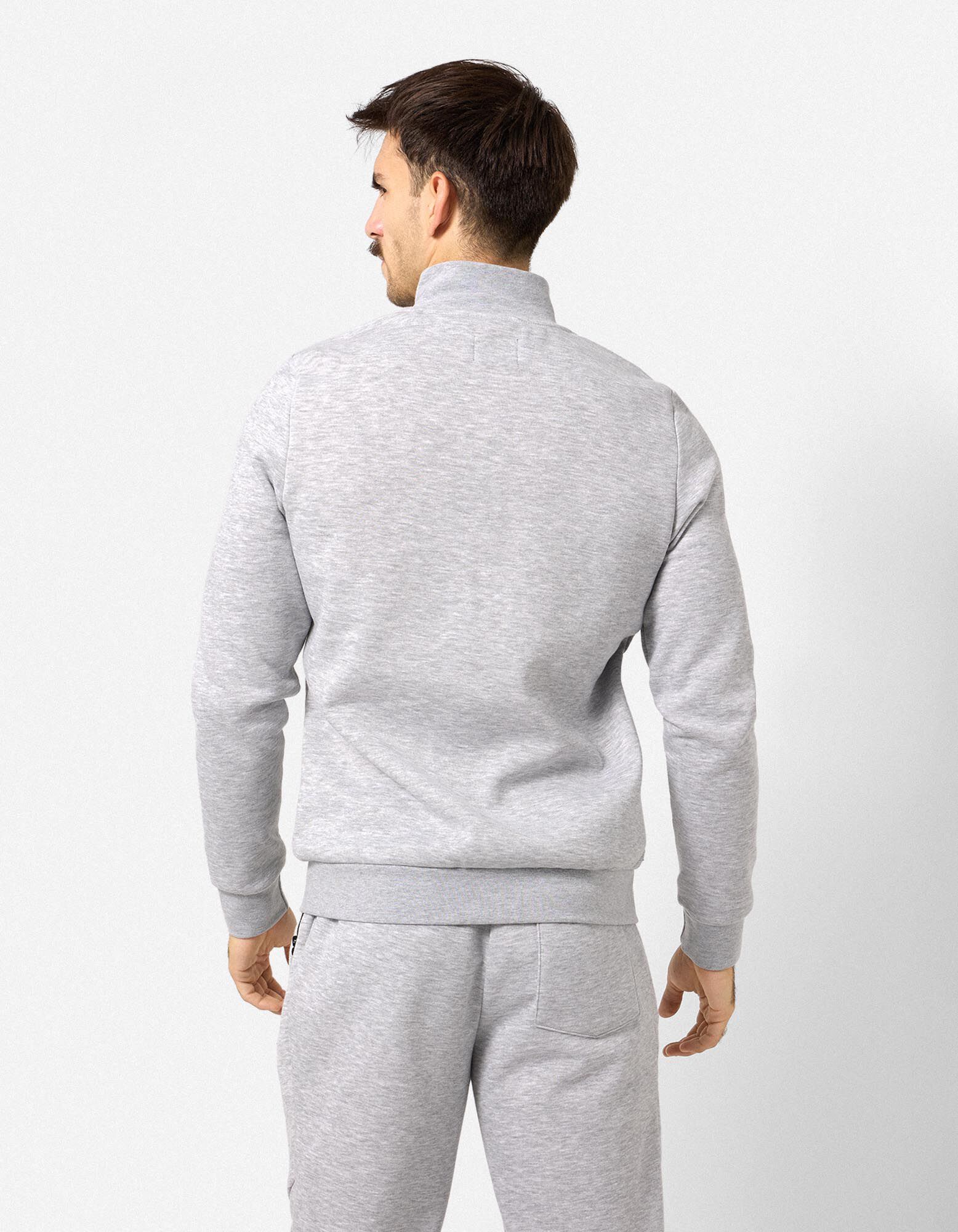 Strickjacke - Stehkragen - Grau