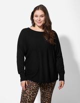 Pulóver - Netopierie rukávy - cierna