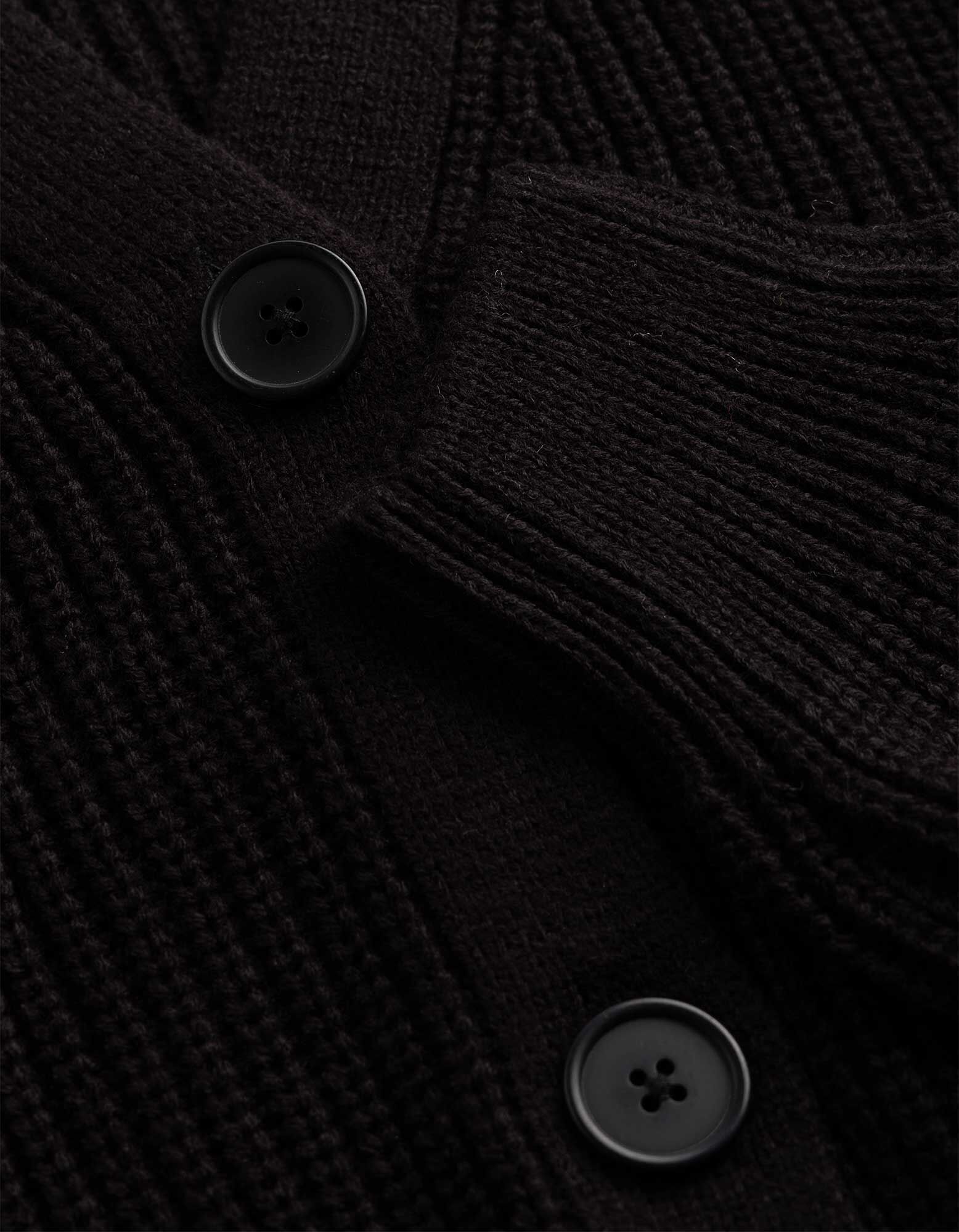 Strickjacke - Knopfleiste - Schwarz