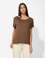 Tričko - Směs s visk&oacute;zou - svetle hneda