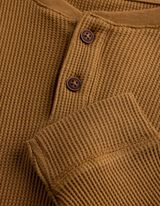 Langarmshirt - Waffelstruktur - Braun