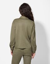 Blusa - Imitazione di camoscio - verde scuro