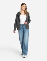 Felpa aperta - Cappuccio con coulisse - grigio scuro