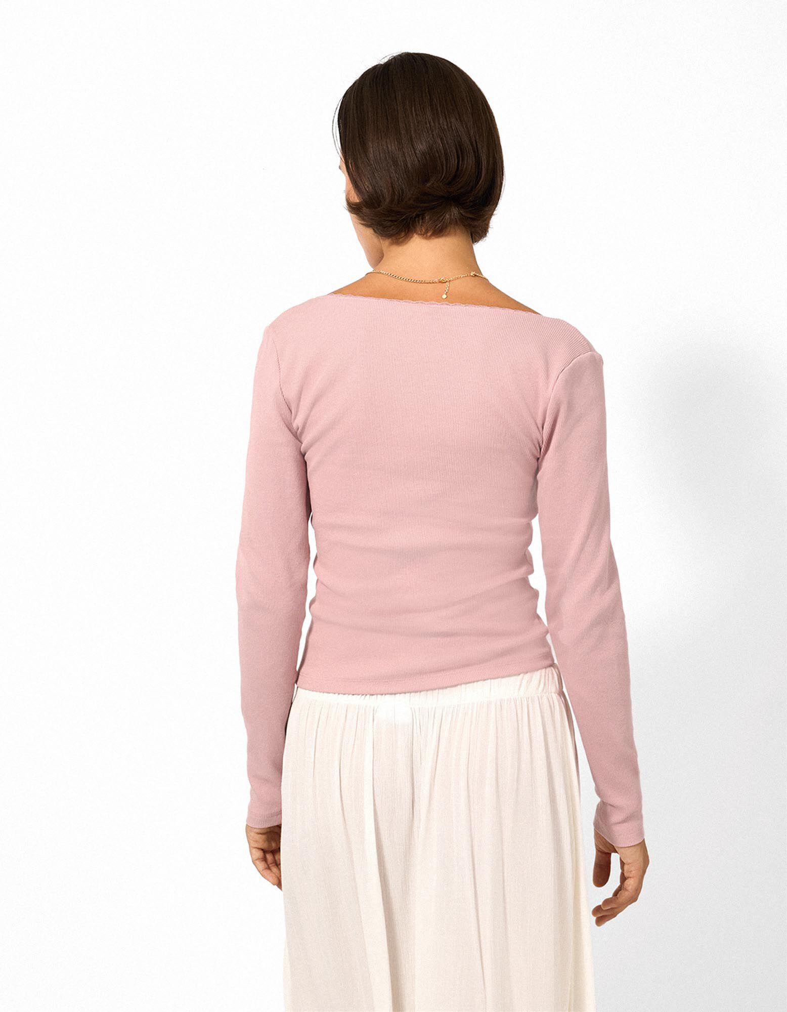 Longsleeve - Met kant - Lichtpaars