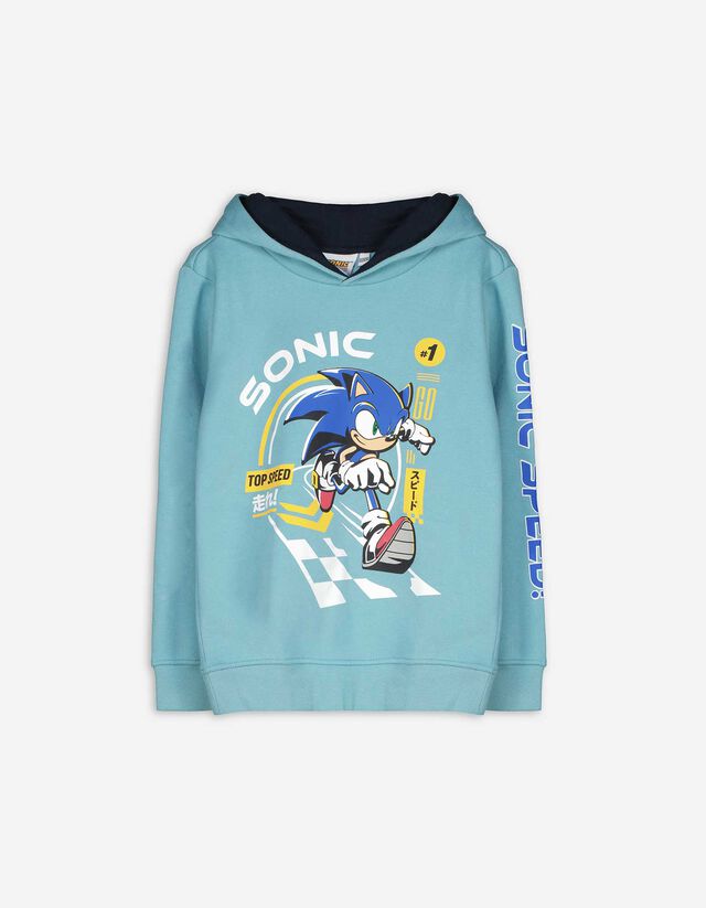 bluza z kapturem - Sonic - jasny niebieski