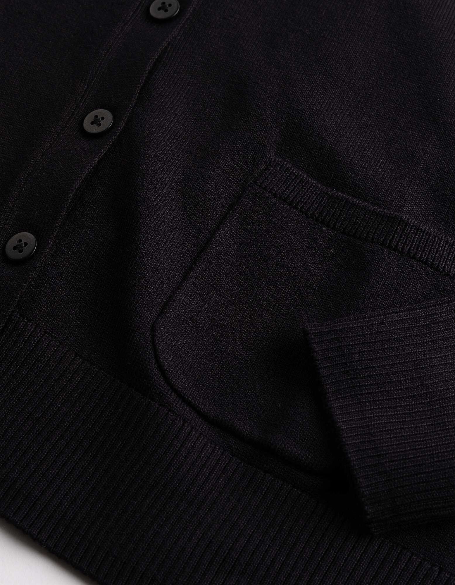 Strickjacke - Knopfleiste - Schwarz