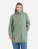 płaszcz - material hydrofobowy - ciemny zielony