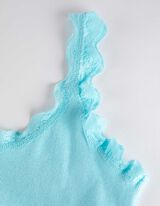 Trumpa palaidinė - Nėrinių apvadas - turkis