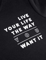 Felpa con cappuccio - Stampa sul retro - nero