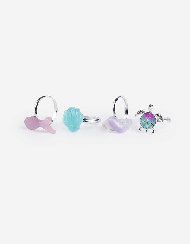 Ring - Set van 4 - zilver