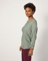 Strickpullover - Fledermaus&auml;rmel - Khaki
